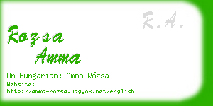 rozsa amma business card
